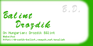 balint drozdik business card